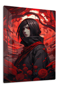 Crimson Petal Shadow Warrior premium metal wall art Ã¢â‚¬â€œ front view