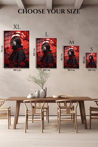 EMESA metal wall art size comparison guide for Crimson Petal Shadow Warrior