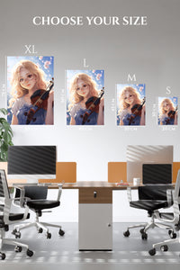 EMESA metal wall art size comparison guide for Springtime Violinist