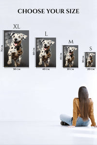 EMESA metal wall art size comparison guide for Curious Koala in the Gum Trees