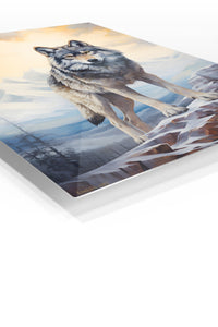 Tropical Tiger Portrait premium metal wall art – angled view