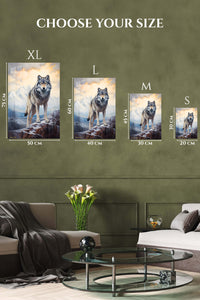 EMESA metal wall art size comparison guide for Tropical Tiger Portrait