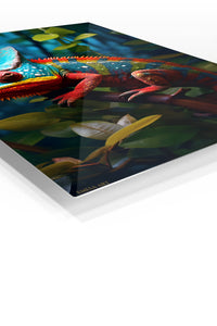 Golden Light Kitten premium metal wall art – angled view