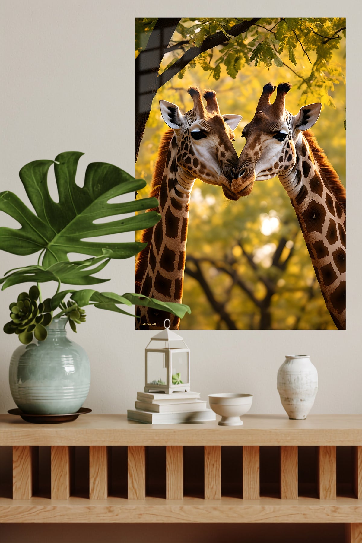 Tropical Reef Fish Garden metal wall art displayed in a modern interior