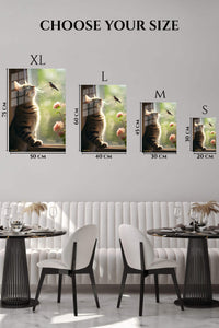 EMESA metal wall art size comparison guide for Dapper Dog in Glasses