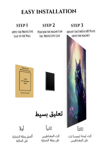 Magnetic mounting installation guide for Golden Hour Elephant Family metal wall art