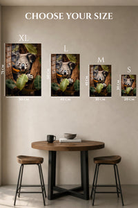 EMESA metal wall art size comparison guide for Winter Wolf Sentinel