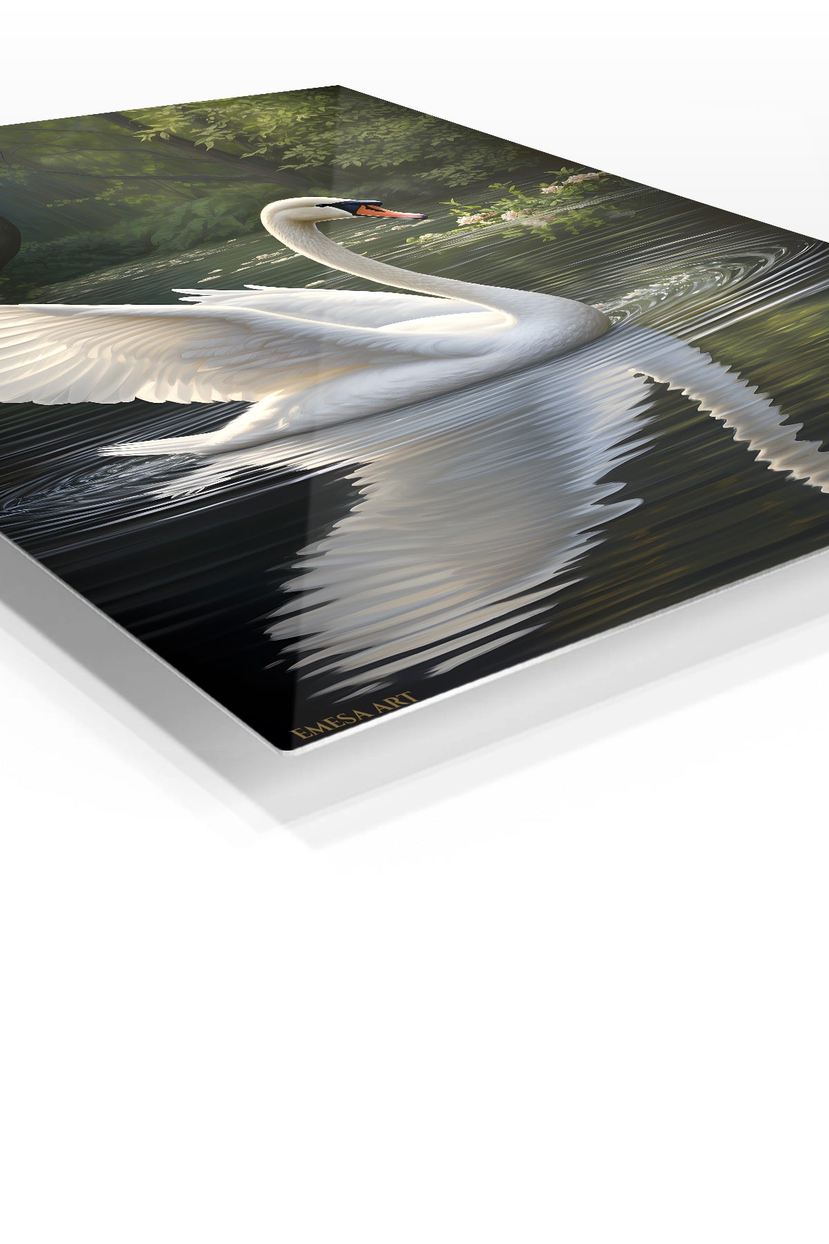 Wolf Above the Winter Valley premium metal wall art – angled view