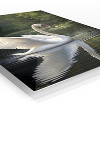 Wolf Above the Winter Valley premium metal wall art – angled view