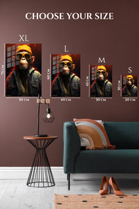 EMESA metal wall art size comparison guide for Vibrant Jungle Chameleon