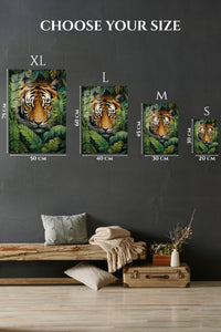 EMESA metal wall art size comparison guide for Giraffe Nuzzle at Golden Hour