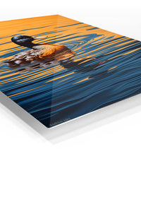 Golden Hour Cheetah Sprint premium metal wall art – angled view