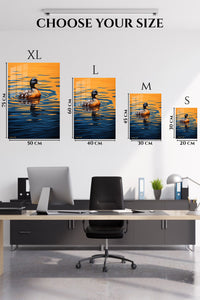 EMESA metal wall art size comparison guide for Golden Hour Cheetah Sprint