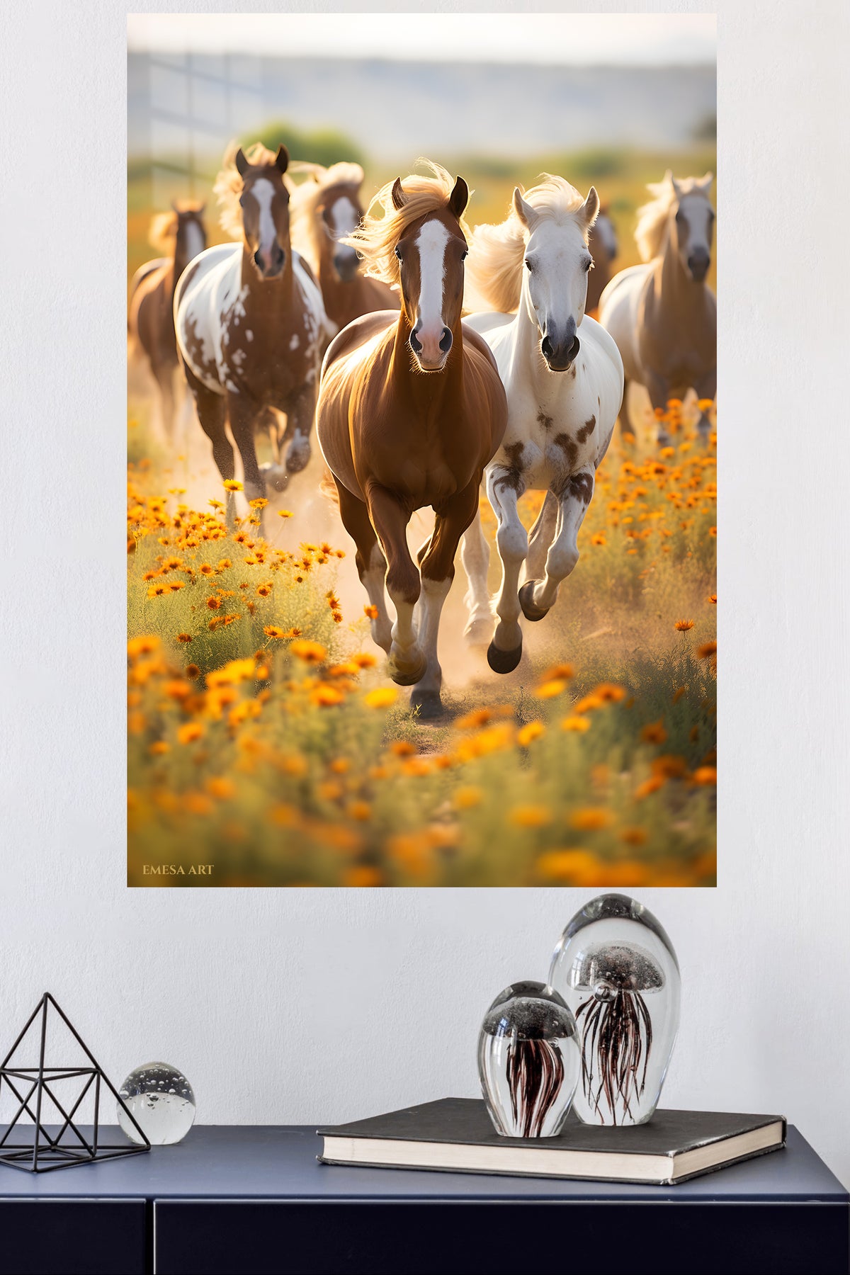 Sunlit Cat and Window Bird metal wall art displayed in a modern interior