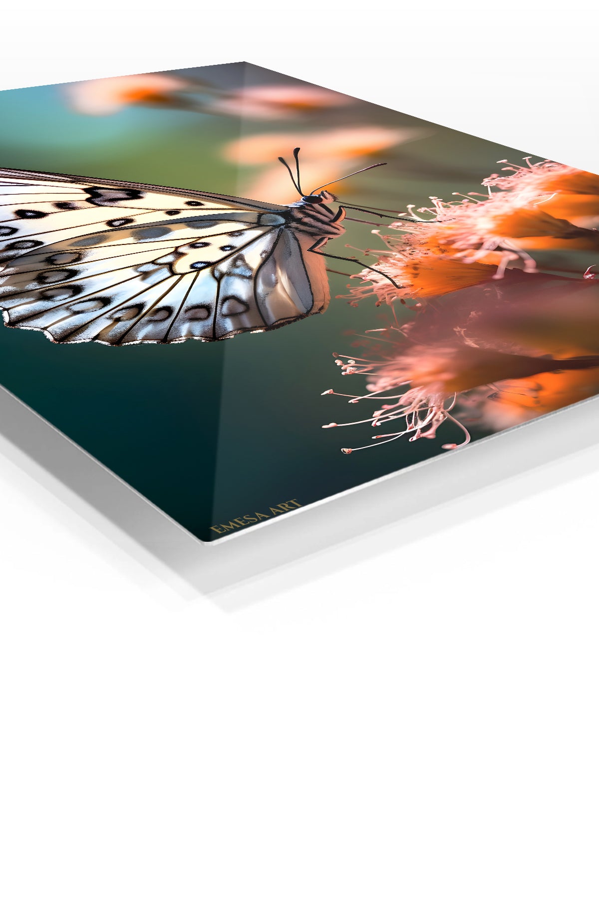 Graceful Swan in Forest Waters premium metal wall art – angled view