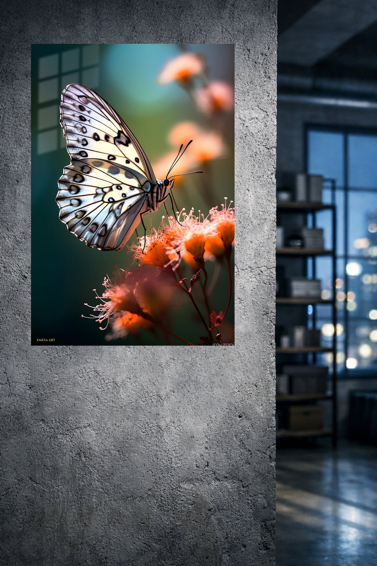 Graceful Swan in Forest Waters metal wall art displayed in a modern interior