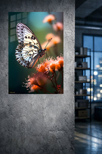 Graceful Swan in Forest Waters metal wall art displayed in a modern interior
