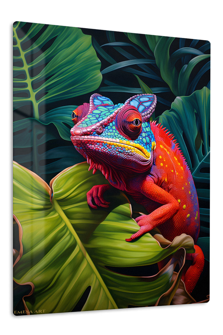 Jungle Tiger Gaze premium metal wall art – front view