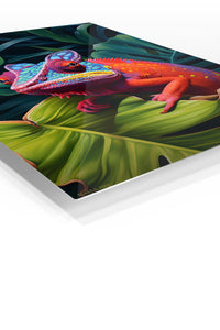 Jungle Tiger Gaze premium metal wall art – angled view