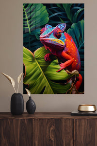 Jungle Tiger Gaze metal wall art displayed in a modern interior