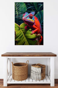 Jungle Tiger Gaze metal wall art displayed in a contemporary living space