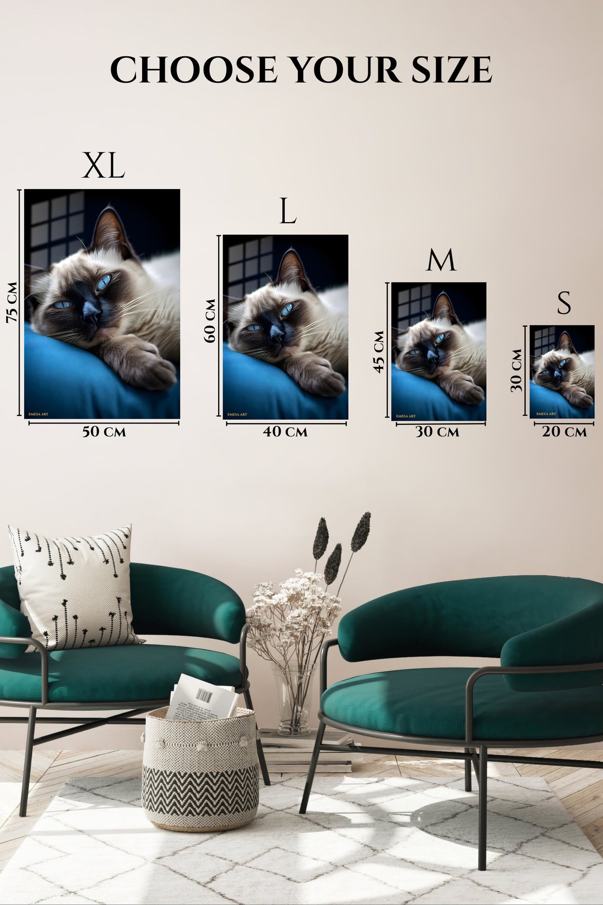 EMESA metal wall art size comparison guide for Duck on Amber Water