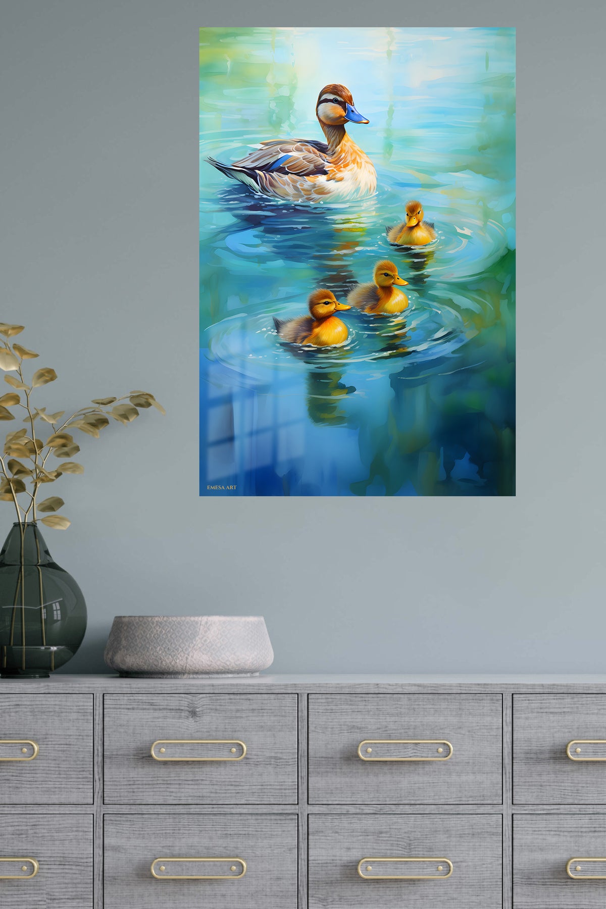 Bald Eagle Mountain Watch metal wall art displayed in a modern interior