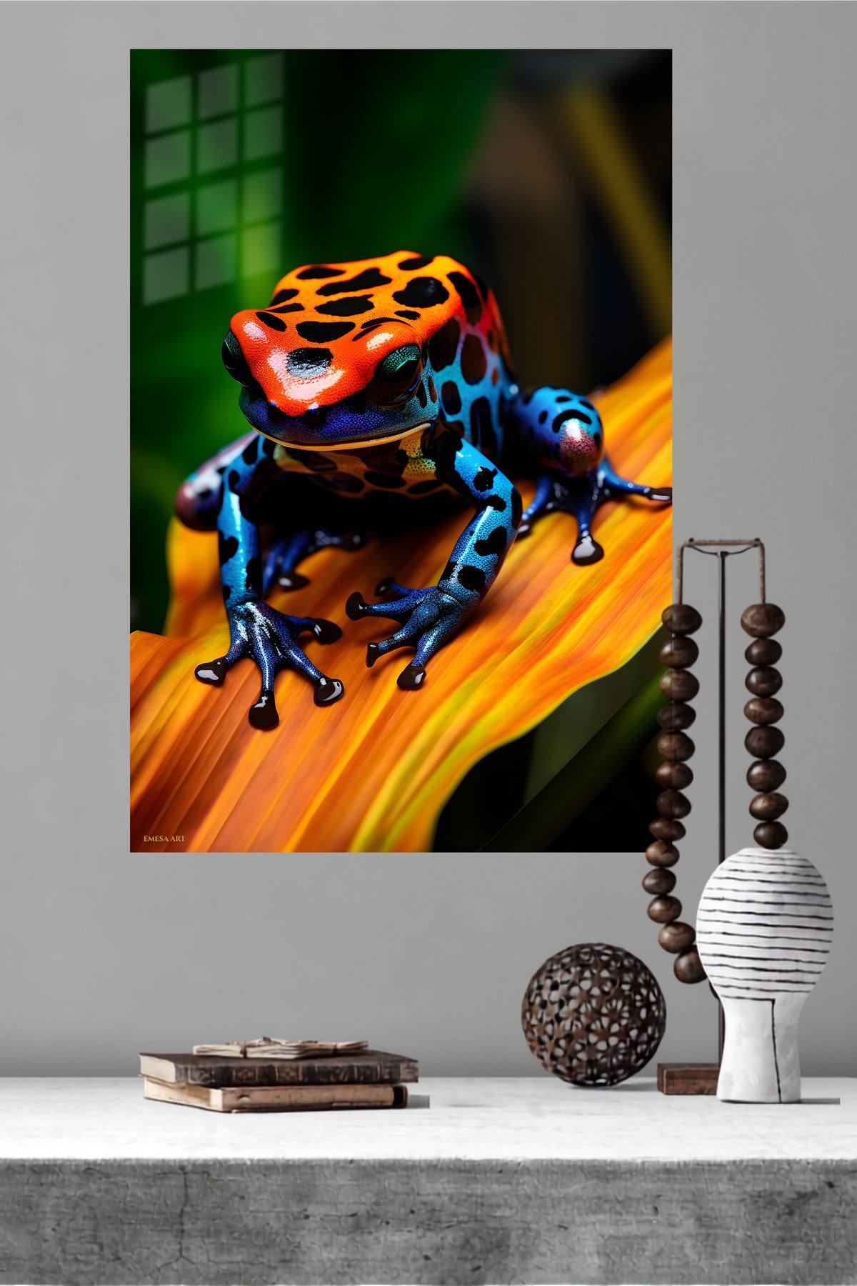 Moonlit Forest Owl metal wall art displayed in a modern interior