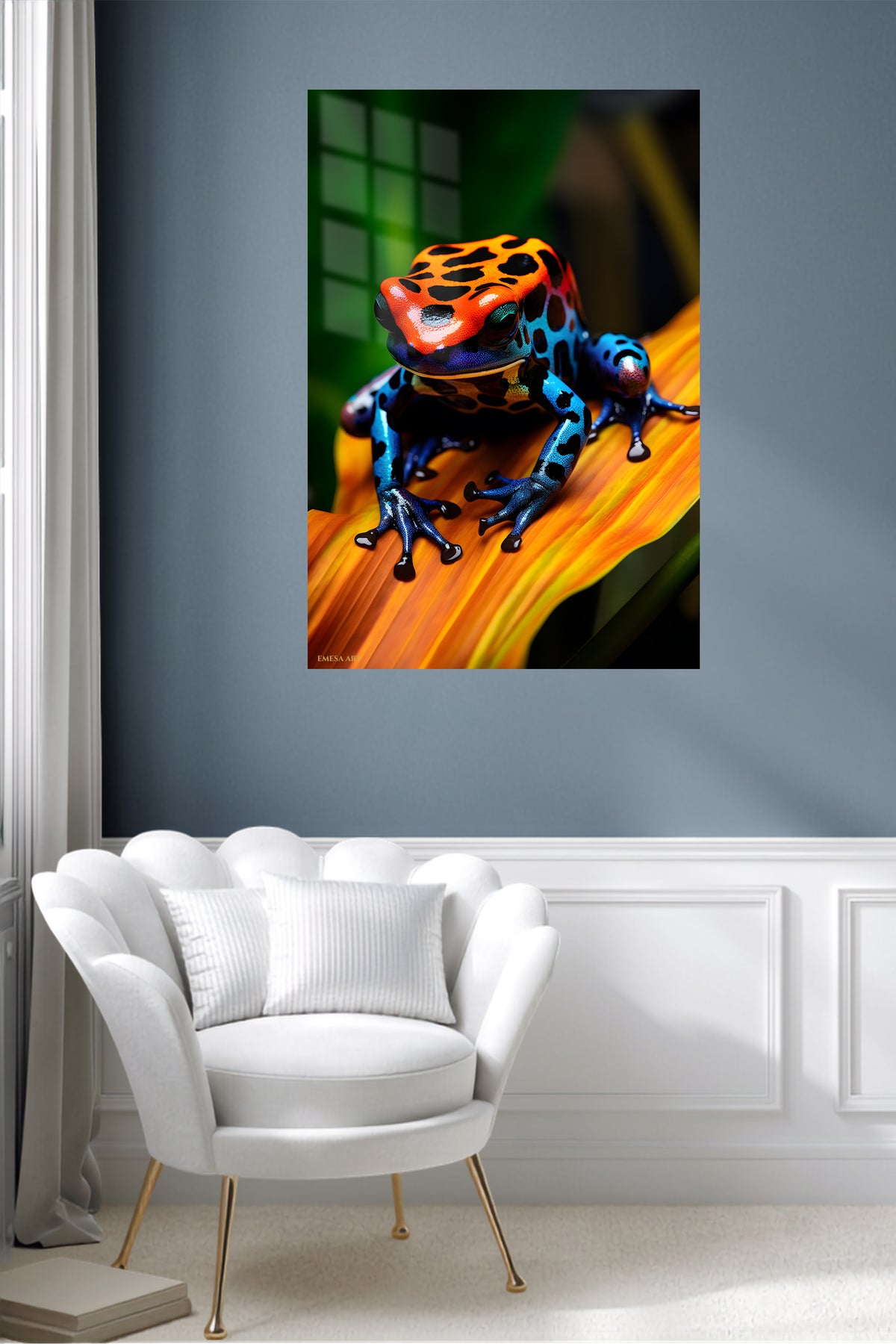 Moonlit Forest Owl metal wall art displayed in a contemporary living space