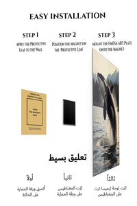 Magnetic mounting installation guide for Graceful Swan Reflection metal wall art