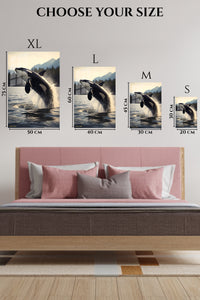 EMESA metal wall art size comparison guide for Graceful Swan Reflection
