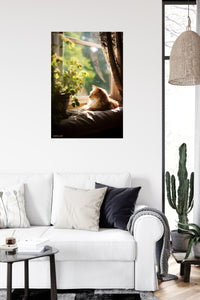 Mother Duck and Ducklings metal wall art displayed in a contemporary living space
