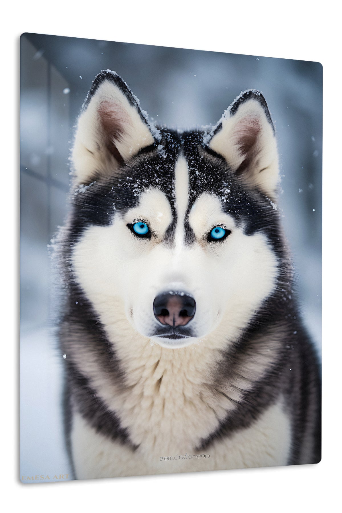 Joyful Collie in Golden Field premium metal wall art – front view