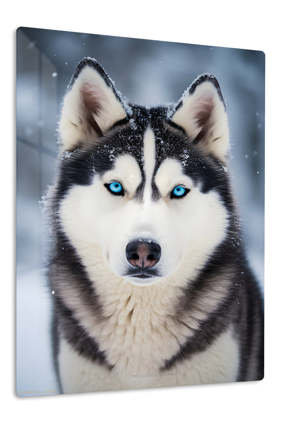 Joyful Collie in Golden Field premium metal wall art – front view