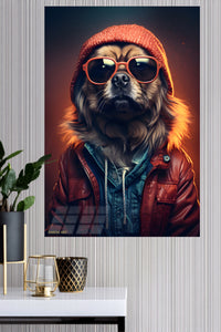 Sunlit Ginger Cat by the Window metal wall art displayed in a modern interior