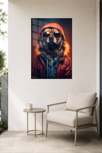 Sunlit Ginger Cat by the Window metal wall art displayed in a contemporary living space