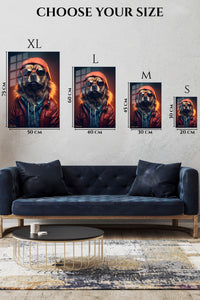 EMESA metal wall art size comparison guide for Sunlit Ginger Cat by the Window