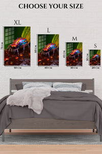 EMESA metal wall art size comparison guide for Cool Eagle in Red Sunglasses
