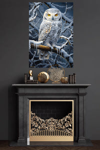 Autumn Leaf Puppy metal wall art displayed in a modern interior