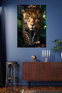 Dapper Quokka in a Raincoat metal wall art displayed in a modern interior