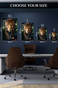 EMESA metal wall art size comparison guide for Dapper Quokka in a Raincoat