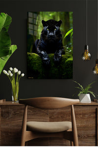 Cool Dog in Red Beanie metal wall art displayed in a modern interior