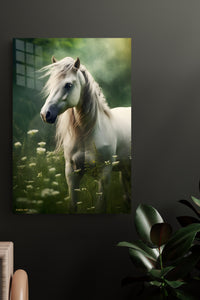 Radiant Betta Among Coral metal wall art displayed in a modern interior