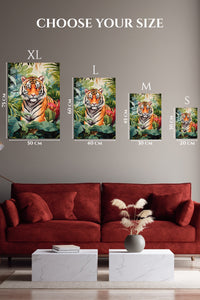 EMESA metal wall art size comparison guide for Snowy Owl Among Icy Branches