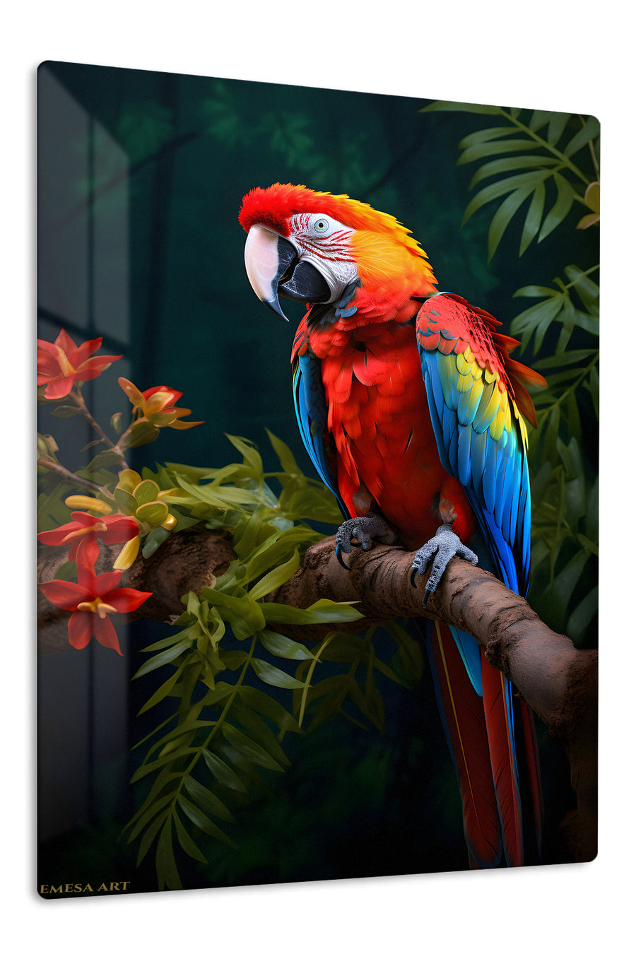 Watchful Jaguar in the Jungle premium metal wall art – front view