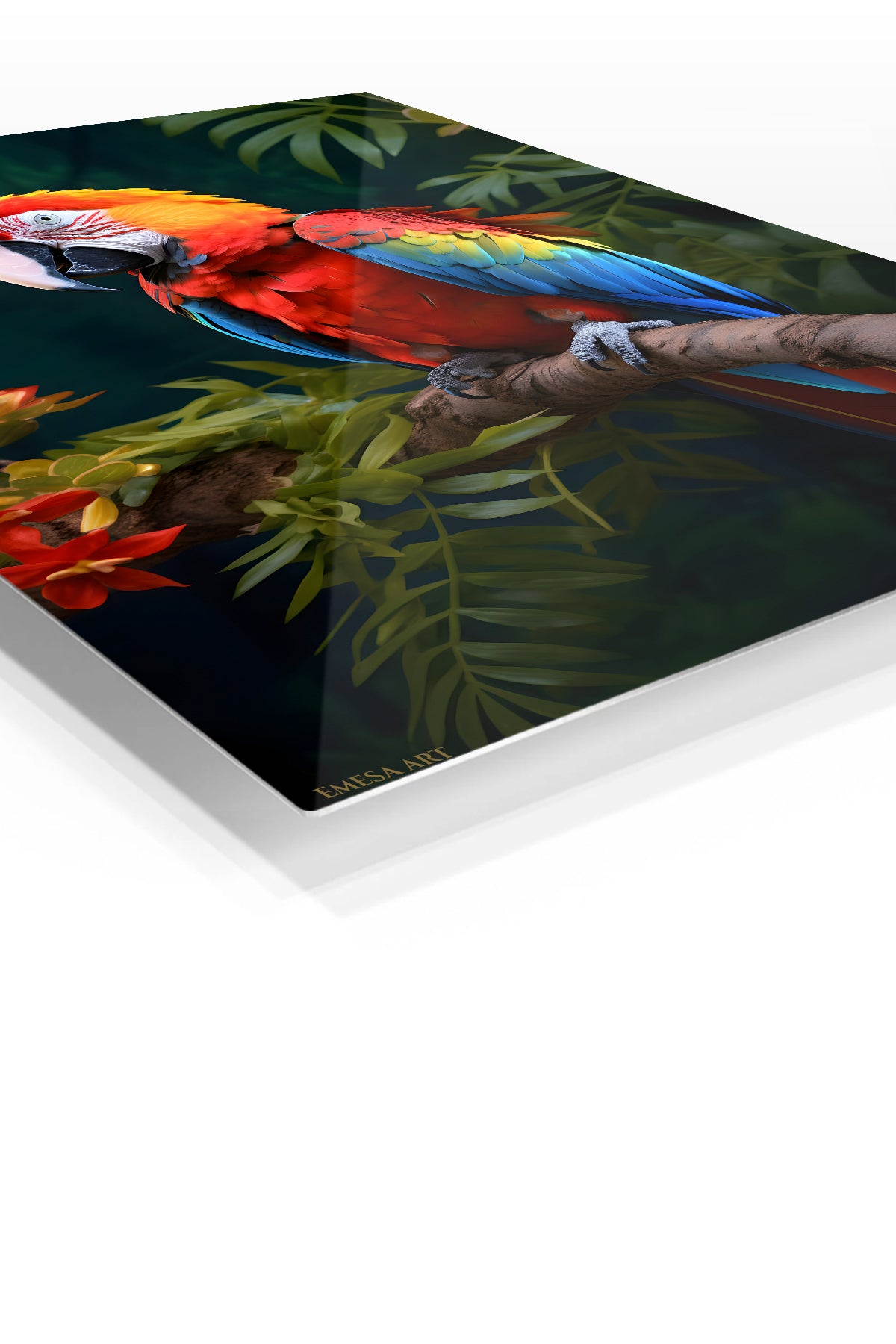 Watchful Jaguar in the Jungle premium metal wall art – angled view