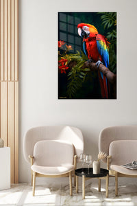 Watchful Jaguar in the Jungle metal wall art displayed in a contemporary living space