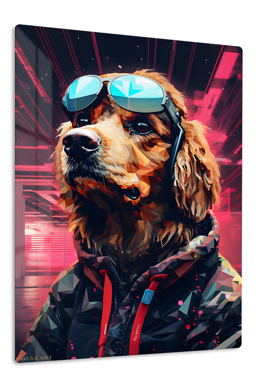 Cool Bear in Sunglasses premium metal wall art – front view