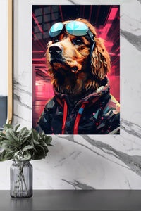 Cool Bear in Sunglasses metal wall art displayed in a modern interior