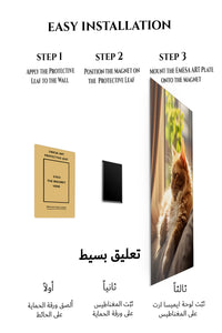Magnetic mounting installation guide for Golden Retriever Water Sprint metal wall art